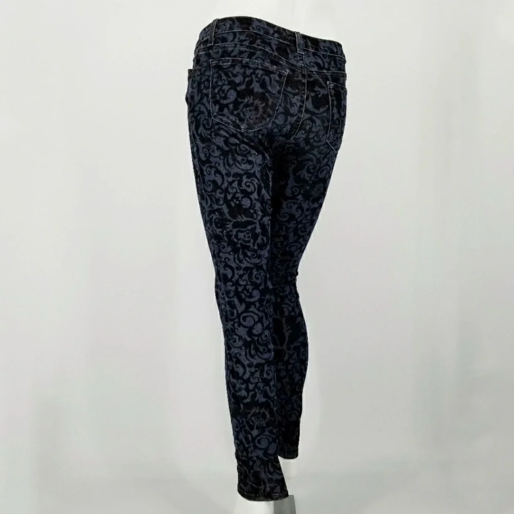 J Brand Skinny Leg Black Brocad Jean - Picture 7 of 10